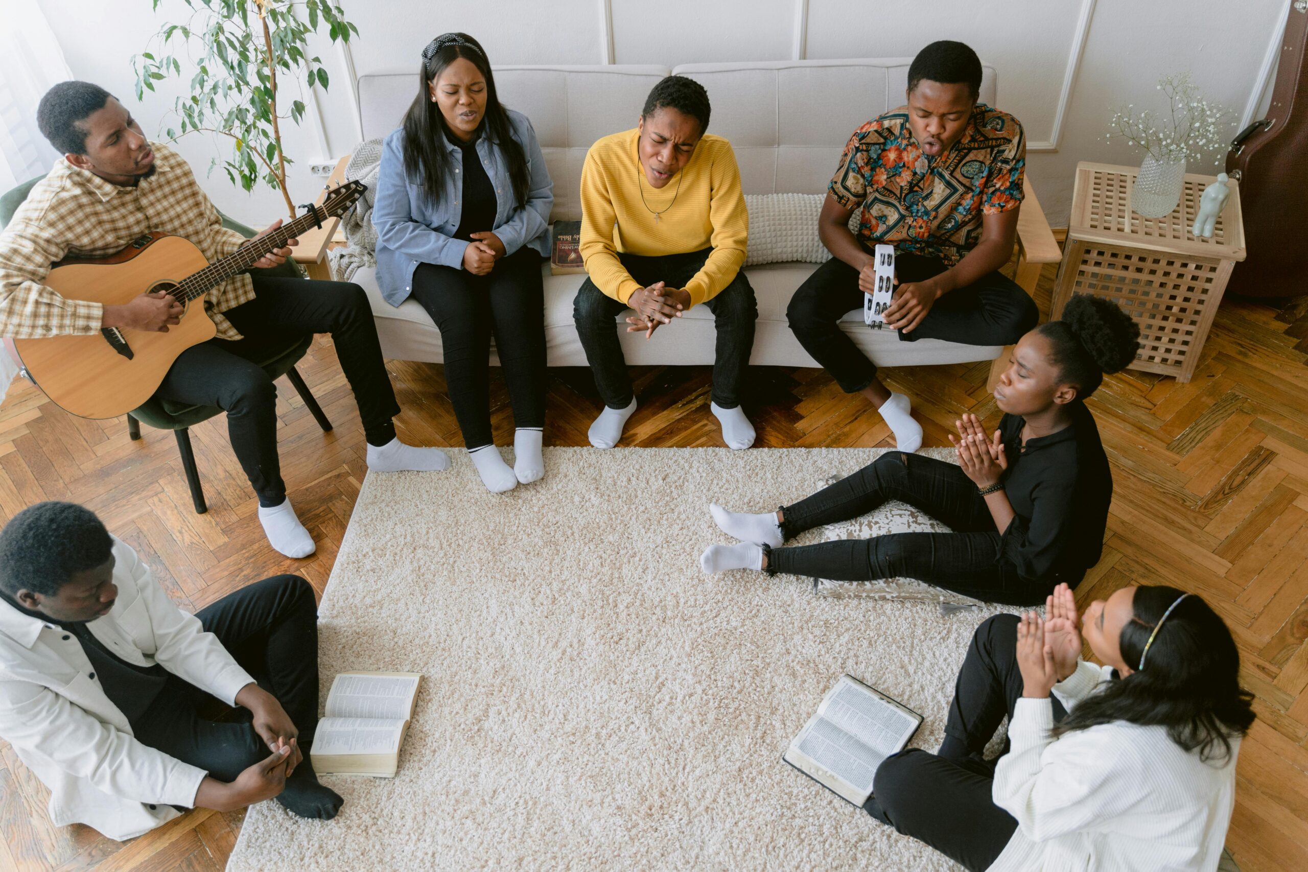Christian small group gathered for prayer, fellowship, and Bible study – World Prayer Center